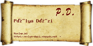 Pólya Dézi névjegykártya